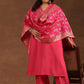 Plus Size V-Neck Regular Straight Kurta With Palazzos & Dupatta