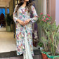 Floral Printed Kurta & Trousers With Dupatta