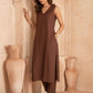 Women Chanderi Kurta Pant Set