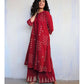 Red Cotton Kurta Palazzo Set