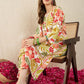 Floral Printed Round Neck Kurta With Trouser - Amy's Cart
