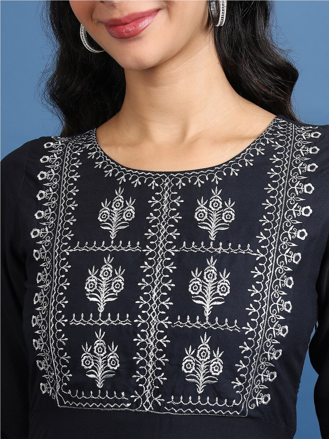 Ethnic Motifs Embroidered A-Line Ethnic Dress