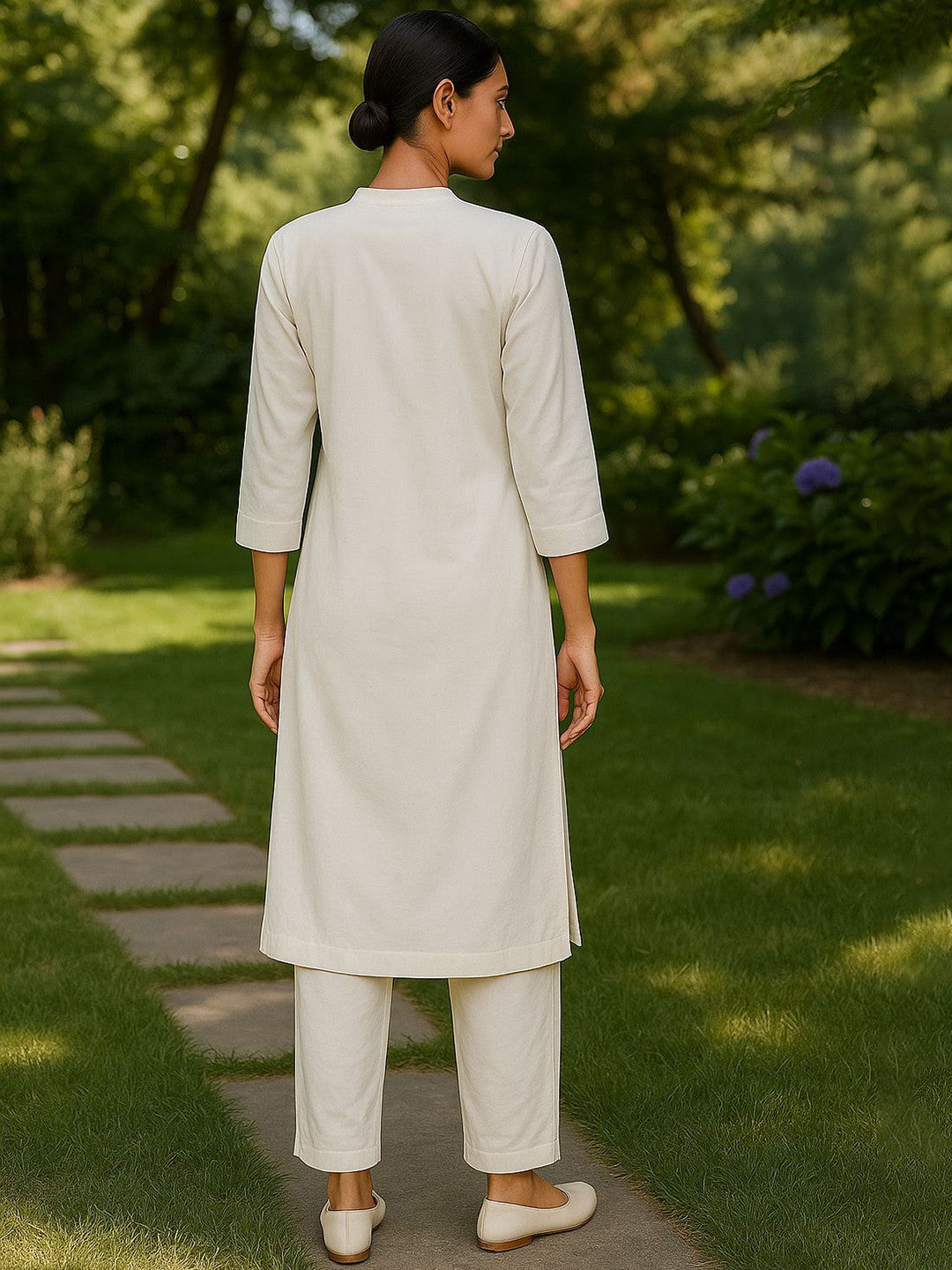 Women Regular Pure Cotton Kurta with Trousers - Amy's Cart