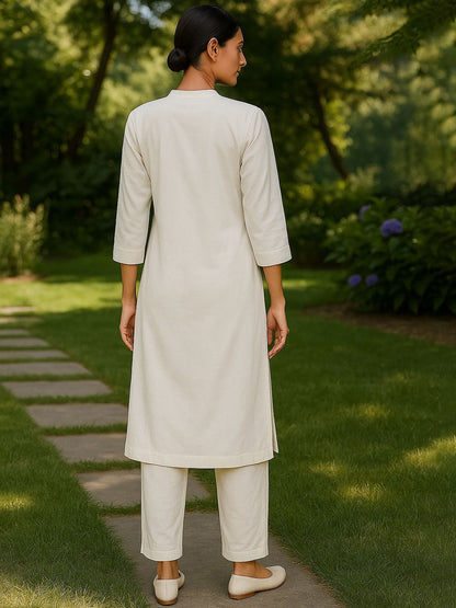 Women Regular Pure Cotton Kurta with Trousers - Amy's Cart