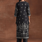 Floral Printed Keyhole Neck Three-Quarter Sleeves Kurta with Trousers