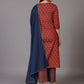 Floral Printed Regular Gotta Patti Pure Cotton Kurta With Trousers & Dupatta