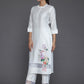 Floral Printed Regular Beads and Stones Kurta with Trousers & Dupatta