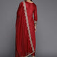 Women's Embroidered Straight Kurta With Pant & Dupatta Set