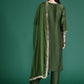 Floral Yoke Design Sequinned Kurta with Trousers & Dupatta