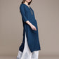 Women Blue Striped Regular Kurta with Palazzos