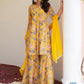 Floral Printed Regular Gotta Patti Kurta With Sharara & With Dupatta