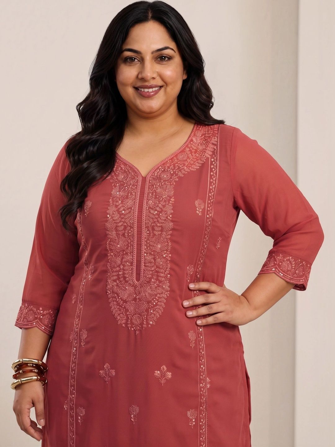 Women Ethnic Motifs Embroidered Regular Sequinned Kurta with Trousers & With Dupatta