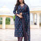 Floral Printed Straight Kurta With Trousers & Dupatta