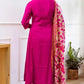 Women Silk Embroidery Kurta and Pant Set with Dupatta