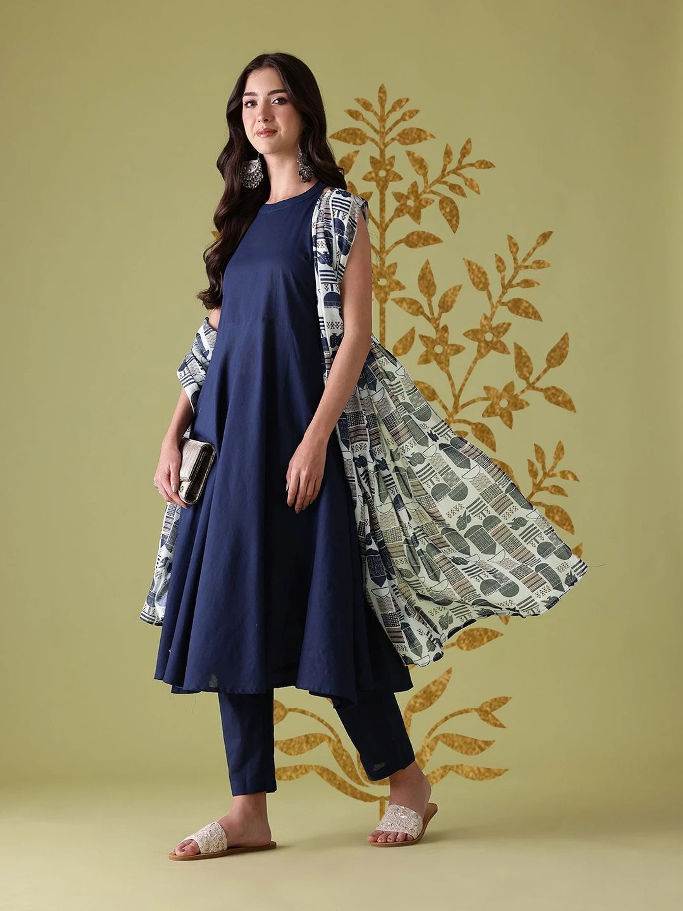 Women Pure Cotton Kurta Pant Dupatta Set