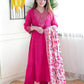 Women Silk Embroidery Kurta and Pant Set with Dupatta