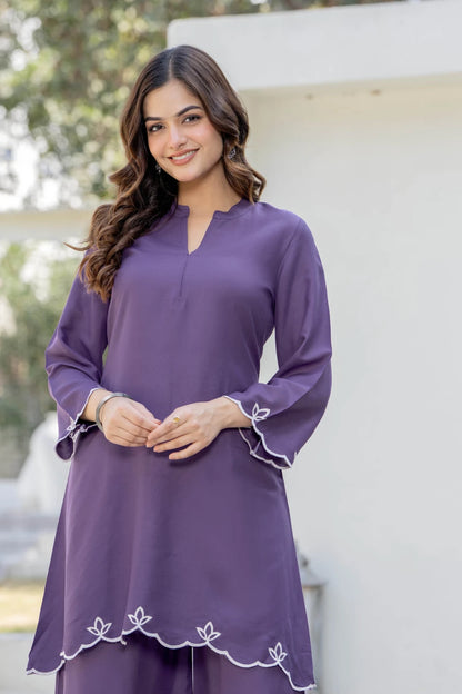 Women Cotton Rayon Kurta Palazzo Set