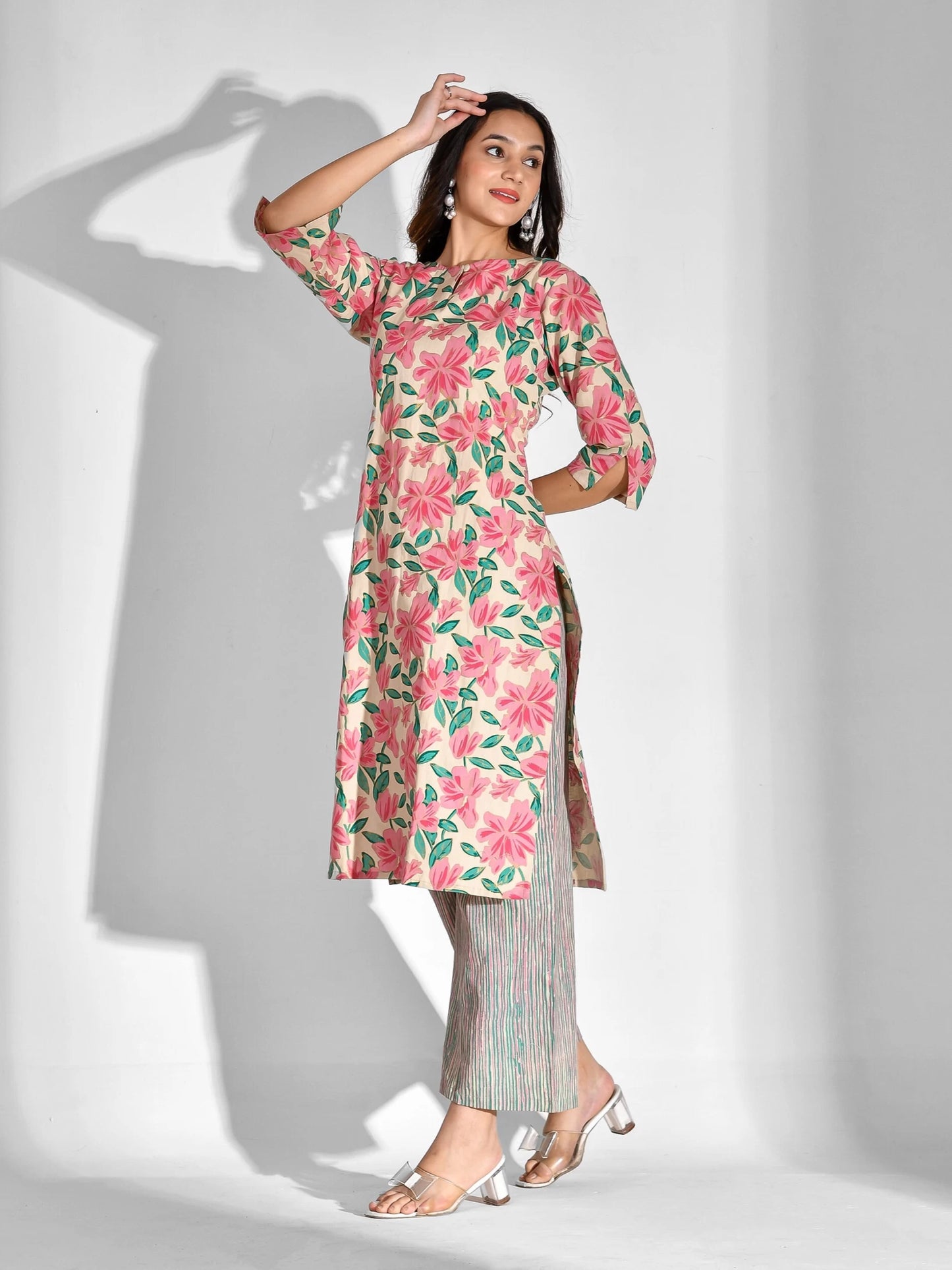 Women Pure Cotton Kurta Palazzo Set