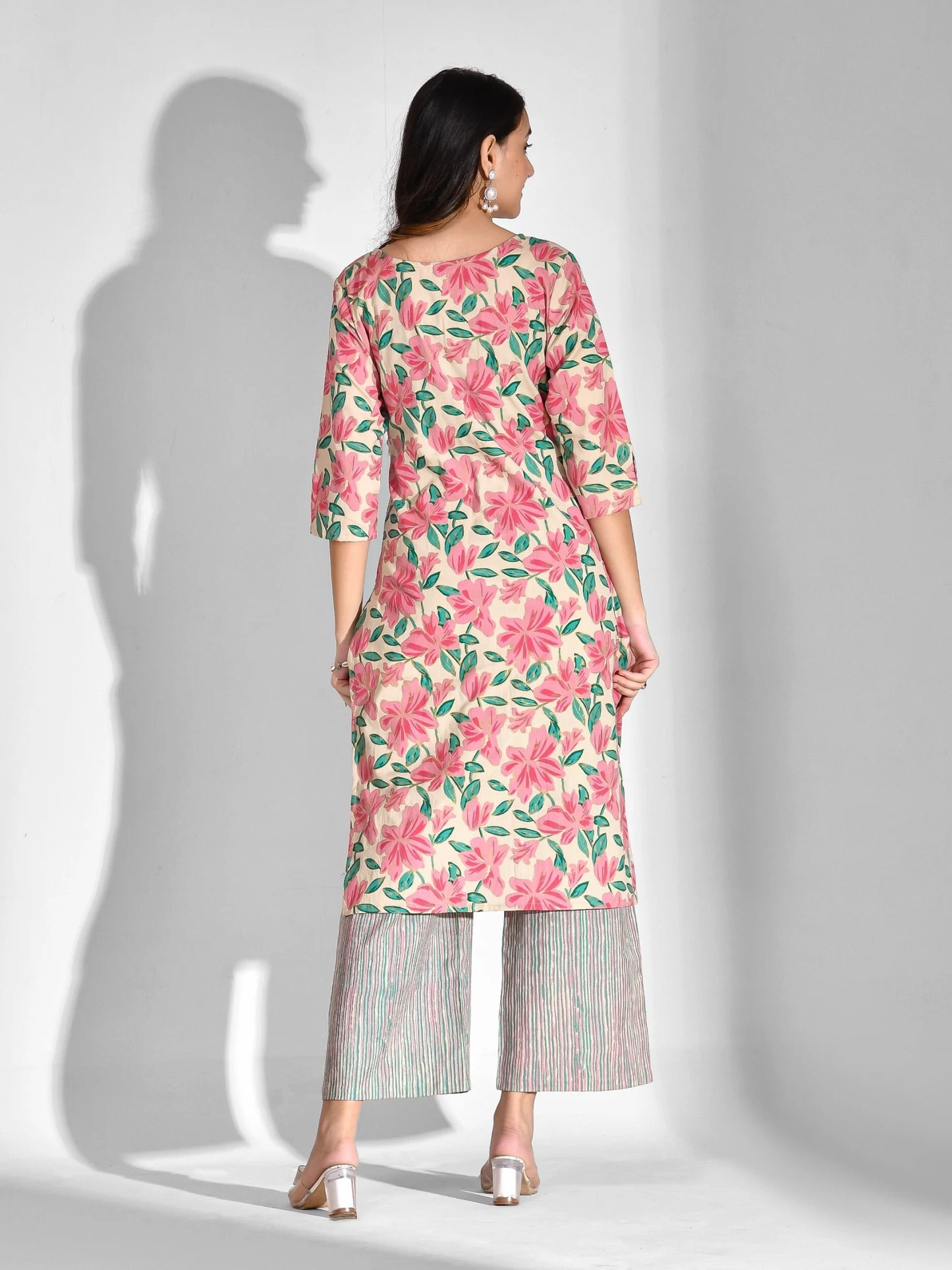 Women Pure Cotton Kurta Palazzo Set