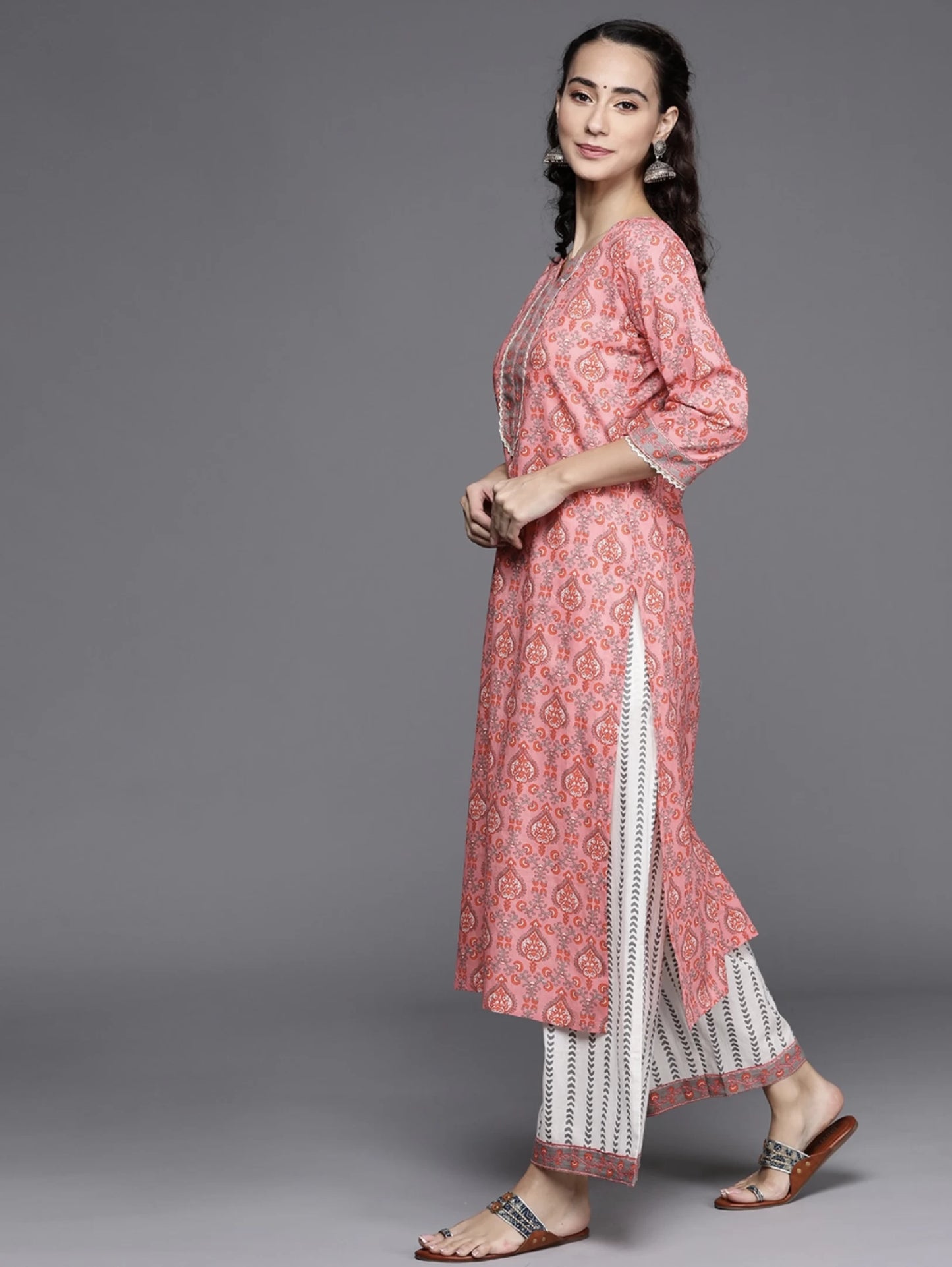 Women Pure Cotton Kurta Pant Dupatta Set