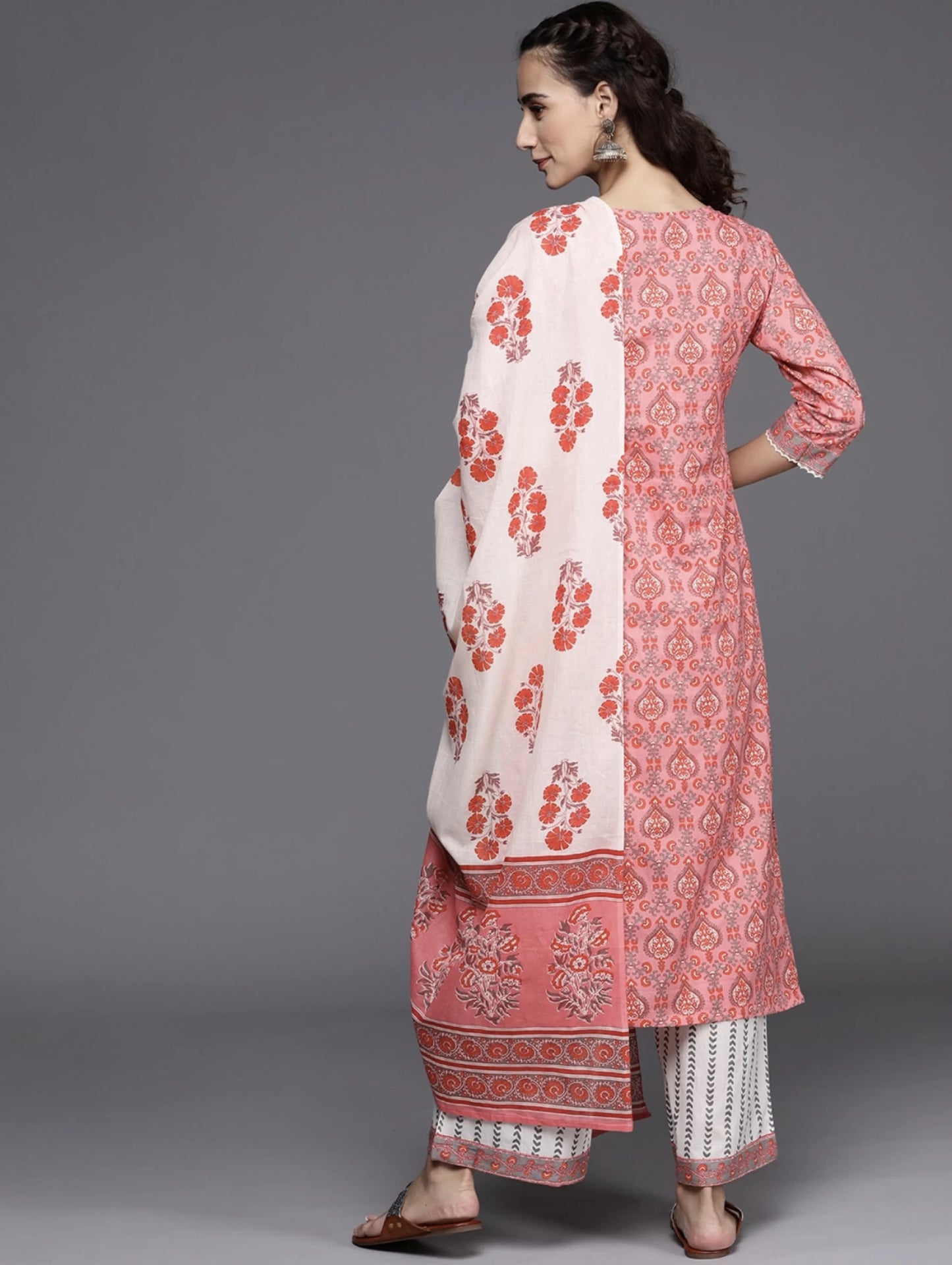 Women Pure Cotton Kurta Pant Dupatta Set