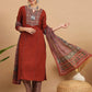 Women Pure Cotton Kurta Pant Dupatta Set