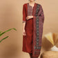 Women Pure Cotton Kurta Pant Dupatta Set