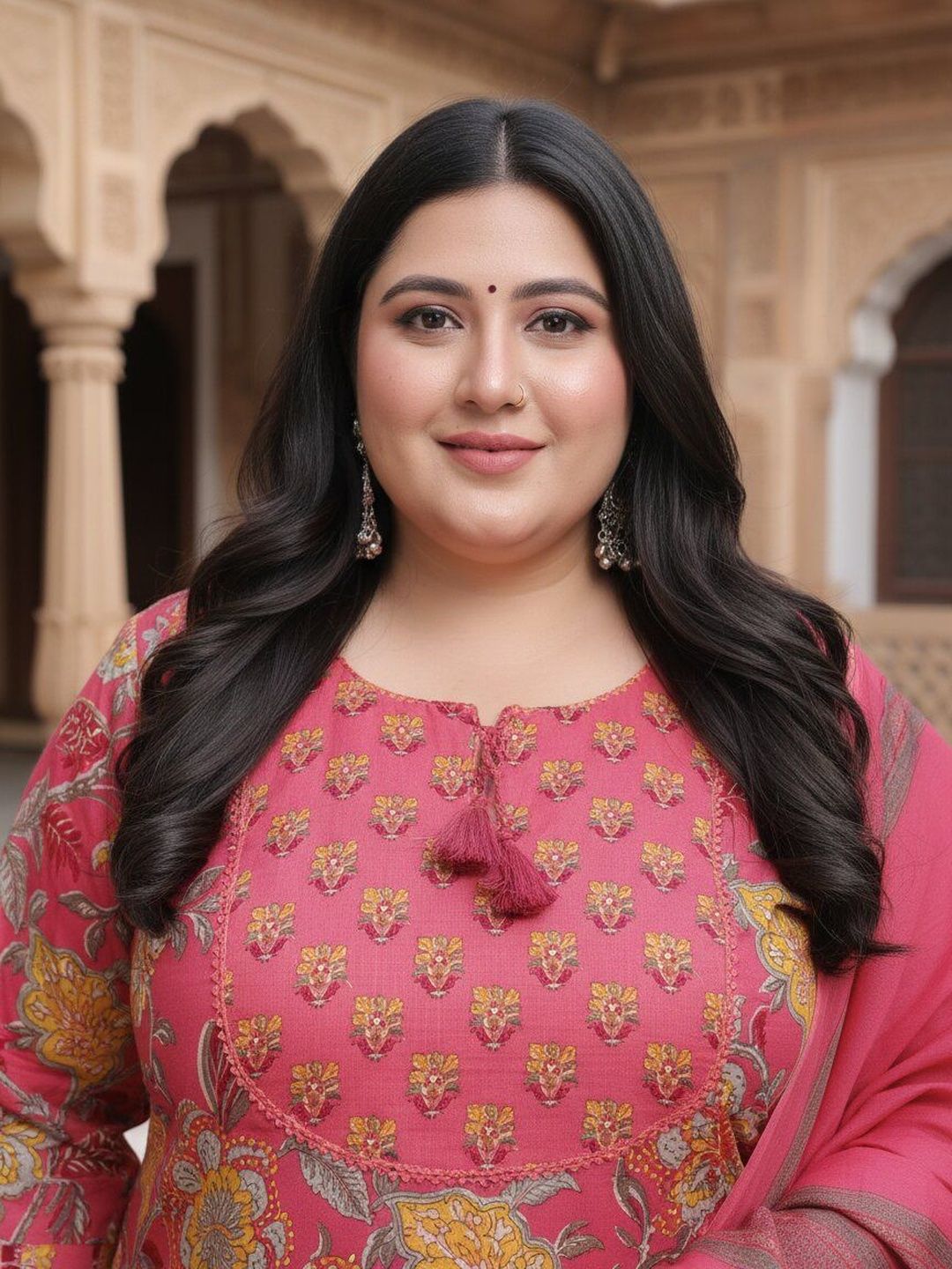 Women Floral Printed Regular Pure Cotton Kurta with Trousers & With Dupatta