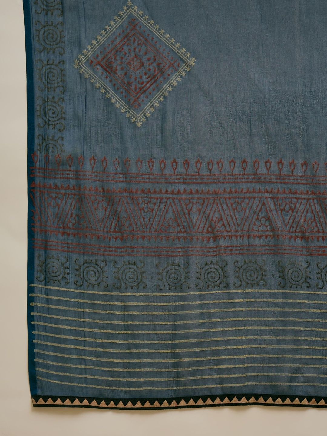Printed Round Neck Kurta & Palazzos With Dupatta