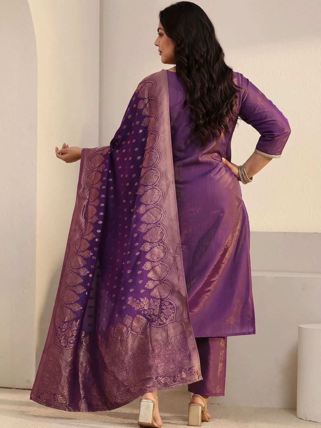 Women Ethnic Motifs Embroidered Regular Thread Work Kurta with Trousers & With Dupatta