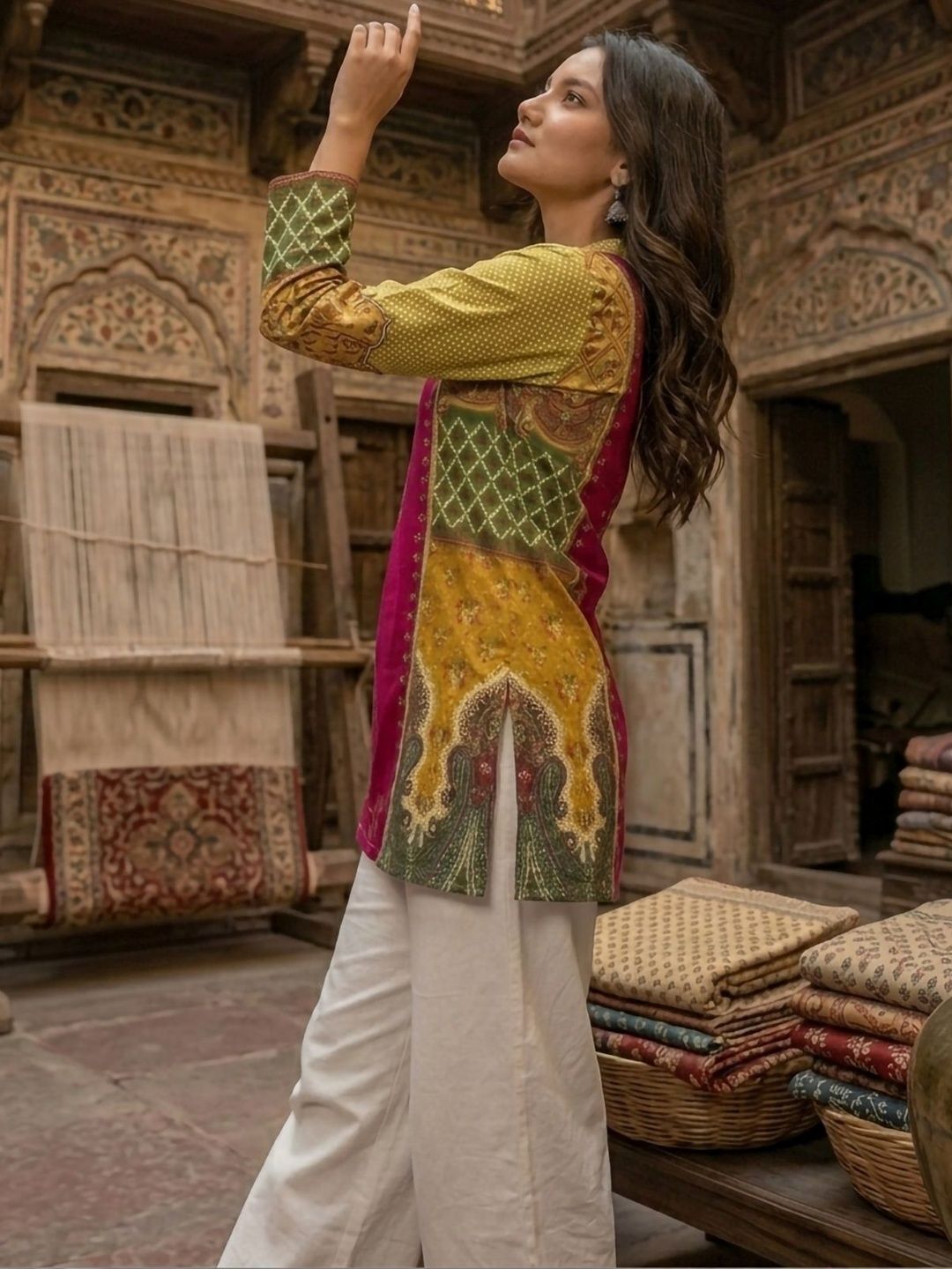 Ethnic Motifs Printed Pure Cotton Blend Kurti