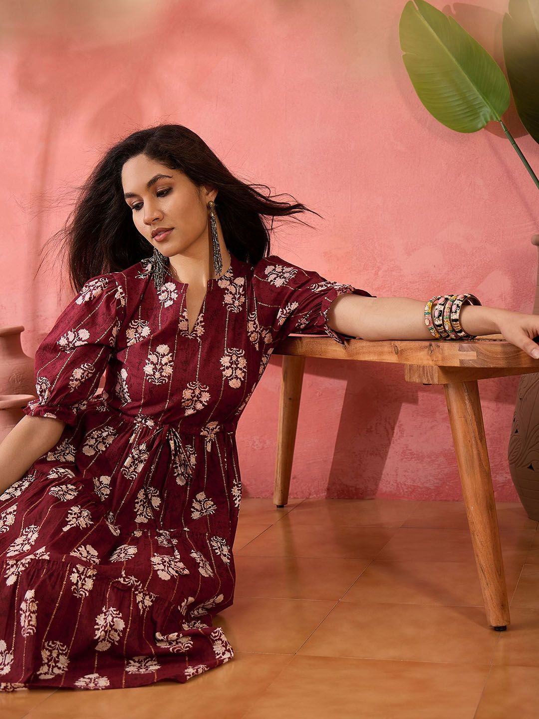 Women Printed Pure Cotton A-Line Ethnic Dress