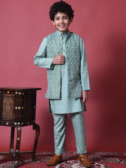 Boys Regular Pure Cotton Kurta with Trousers