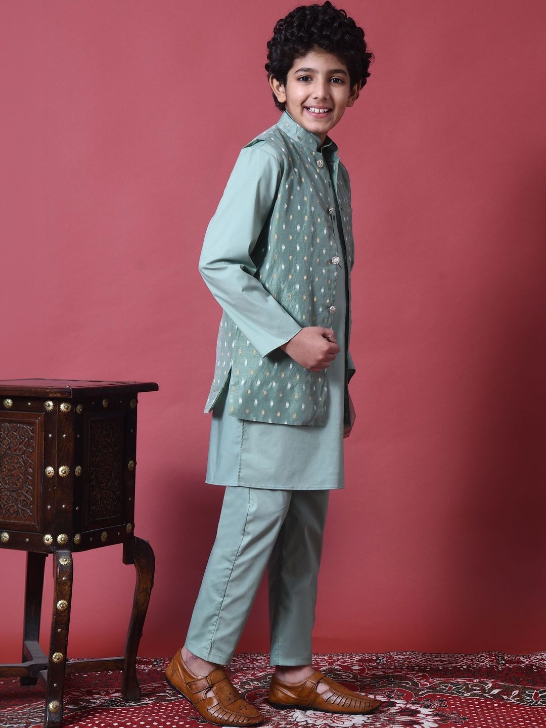 Boys Regular Pure Cotton Kurta with Trousers