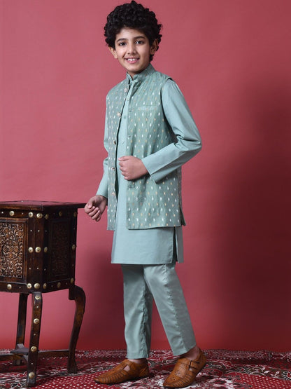 Boys Regular Pure Cotton Kurta with Trousers