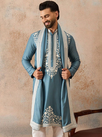 Men Embroidered Thread Work Kurta