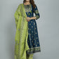 Ethnic Motifs Embroidered Empire Gotta Patti Anarkali Kurta With Trouser & Dupatta