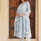 Floral Printed Gotta Patti Pure Cotton Anarkali Kurta with Trousers & Dupatta