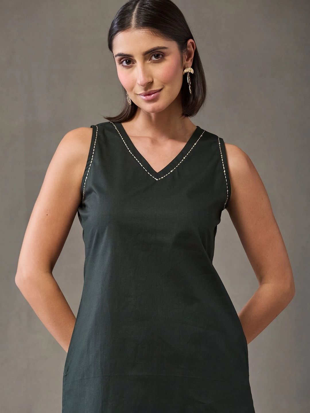 Women Ethnic Motifs Regular Pure Cotton Kurta with Trousers & With Dupatta
