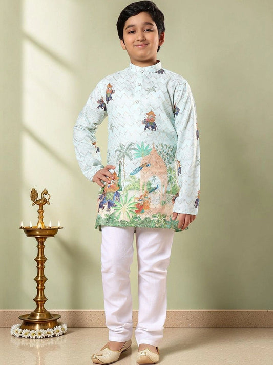 Boys Ethnic Motifs Printed Regular Kurta with Pyjamas
