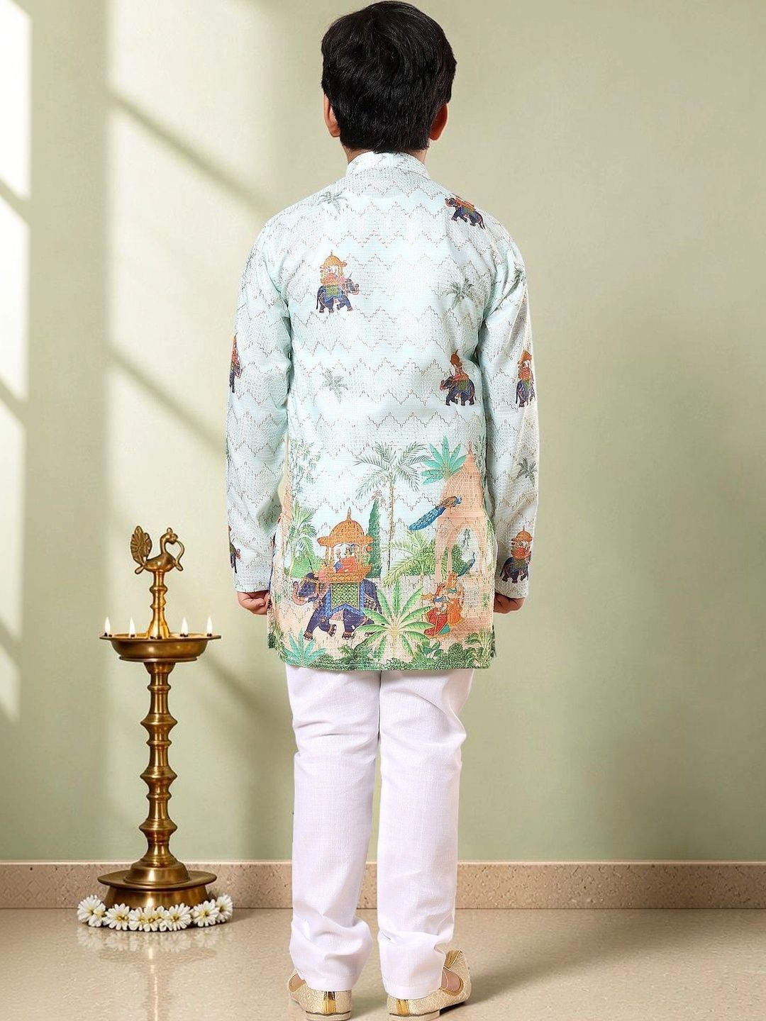 Boys Ethnic Motifs Printed Regular Kurta with Pyjamas
