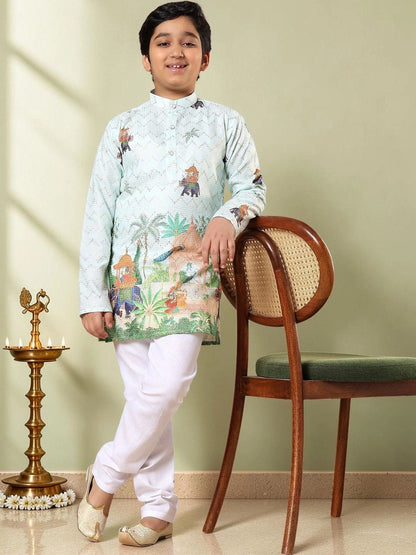 Boys Ethnic Motifs Printed Regular Kurta with Pyjamas
