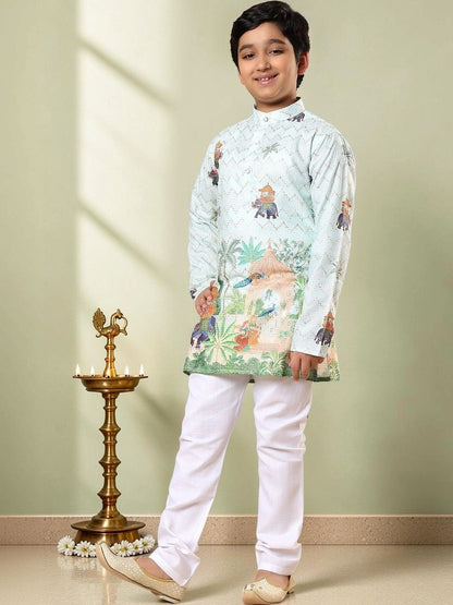 Boys Ethnic Motifs Printed Regular Kurta with Pyjamas