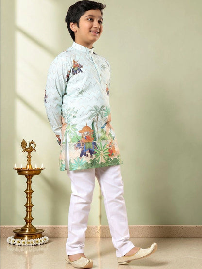 Boys Ethnic Motifs Printed Regular Kurta with Pyjamas