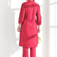 Fuchsia Floral Yoke Design Thread Work Detailed Straight Kurta With Trouser