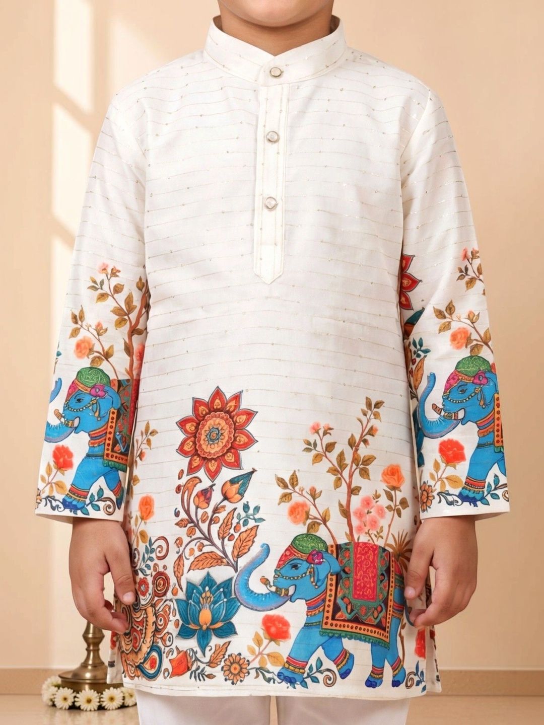 Boys Ethnic Motifs Printed Regular Kurta with Pyjamas