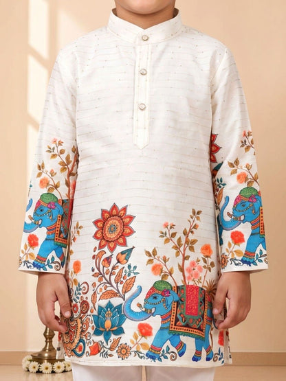 Boys Ethnic Motifs Printed Regular Kurta with Pyjamas
