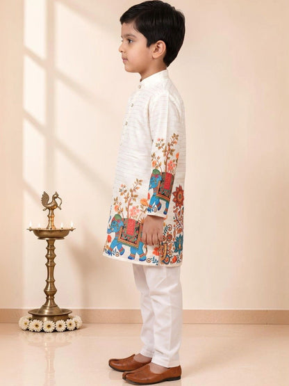 Boys Ethnic Motifs Printed Regular Kurta with Pyjamas