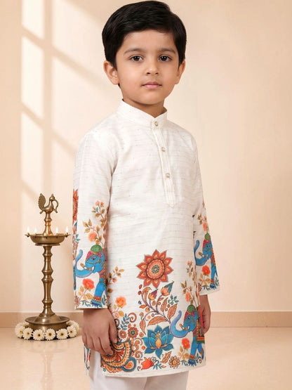 Boys Ethnic Motifs Printed Regular Kurta with Pyjamas