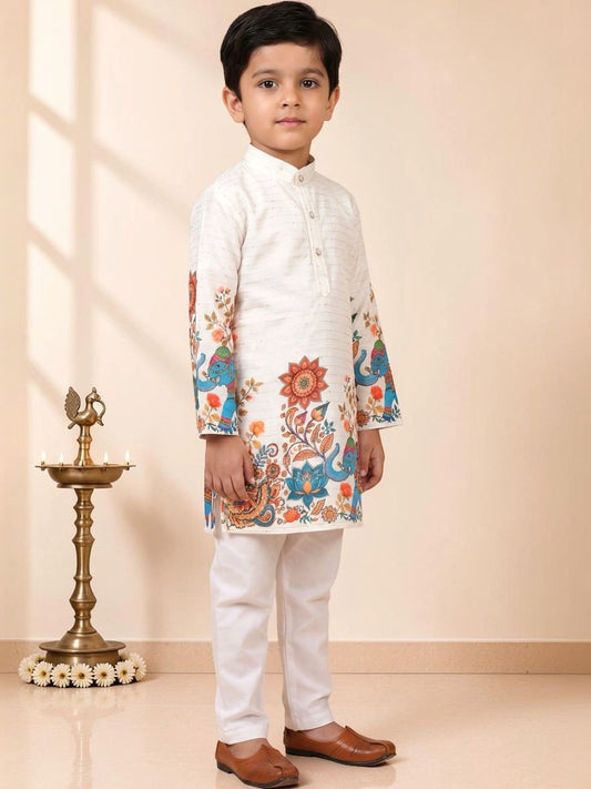Boys Ethnic Motifs Printed Regular Kurta with Pyjamas